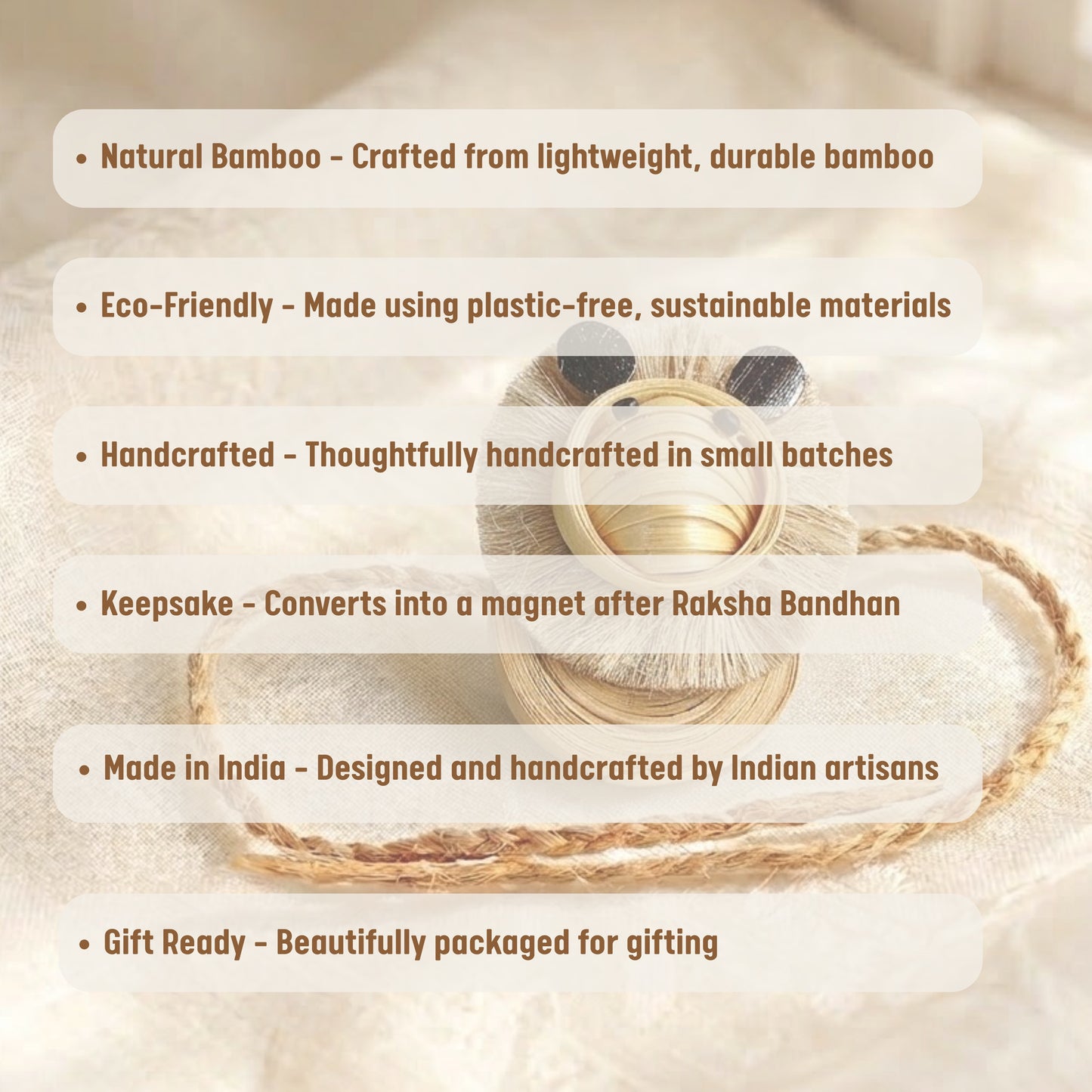 LION - Bamboo Rakhi