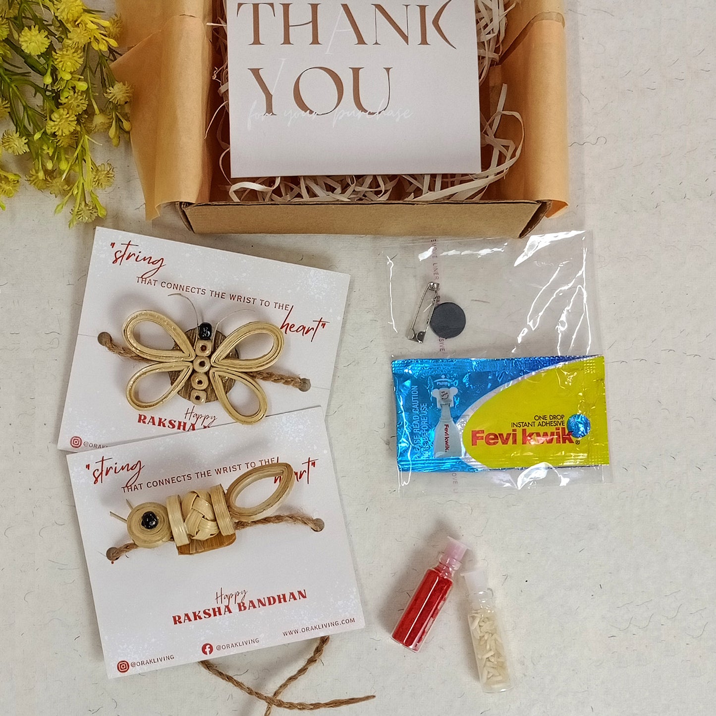 BUTTERFLY & ANT - Bamboo Rakhi Combo