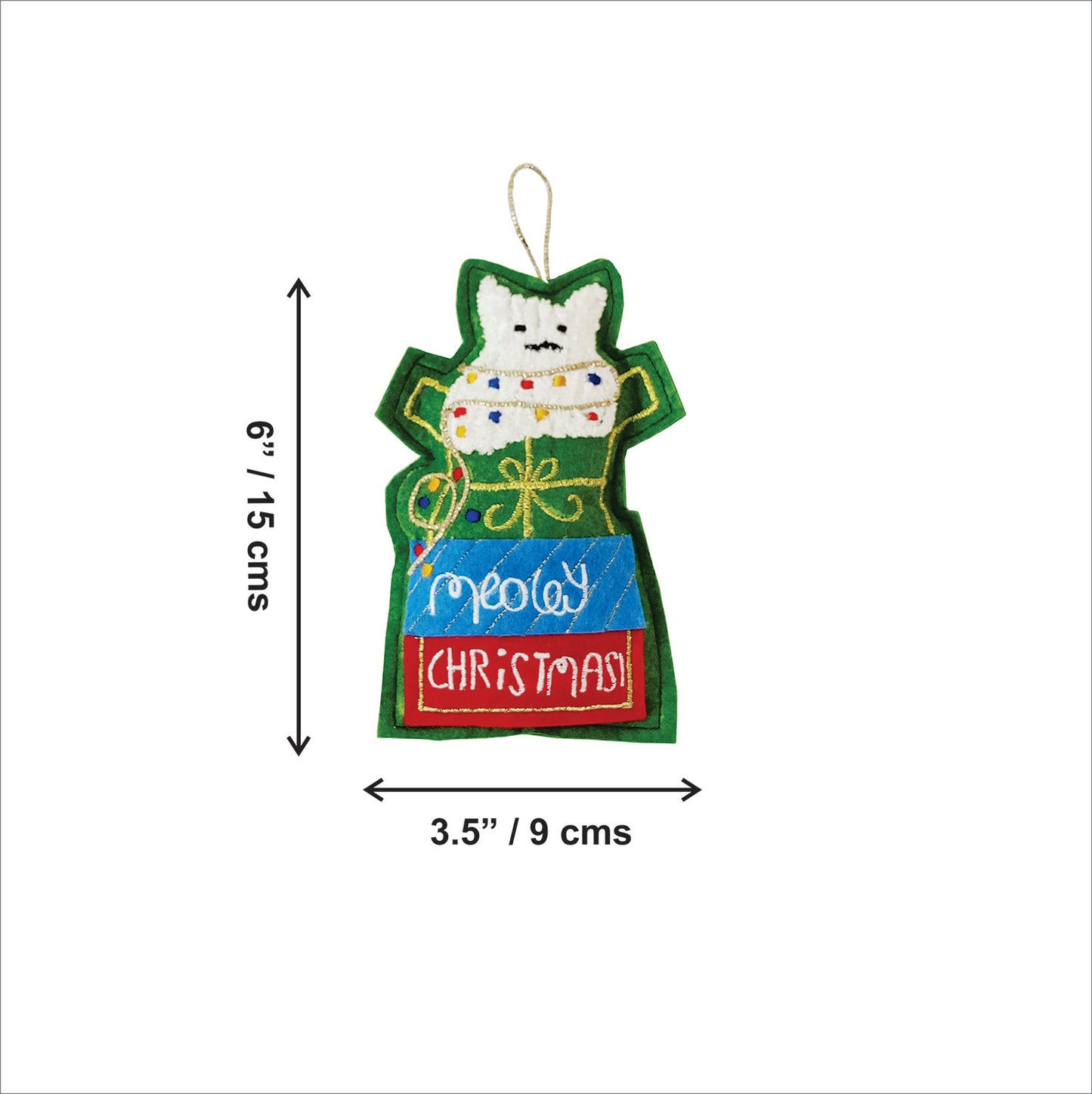 TINSEL DOG & JINGLE CAT - Christmas Tree Ornaments Set
