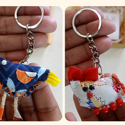 CAT & BIRD - Fabric Rakhi Combo