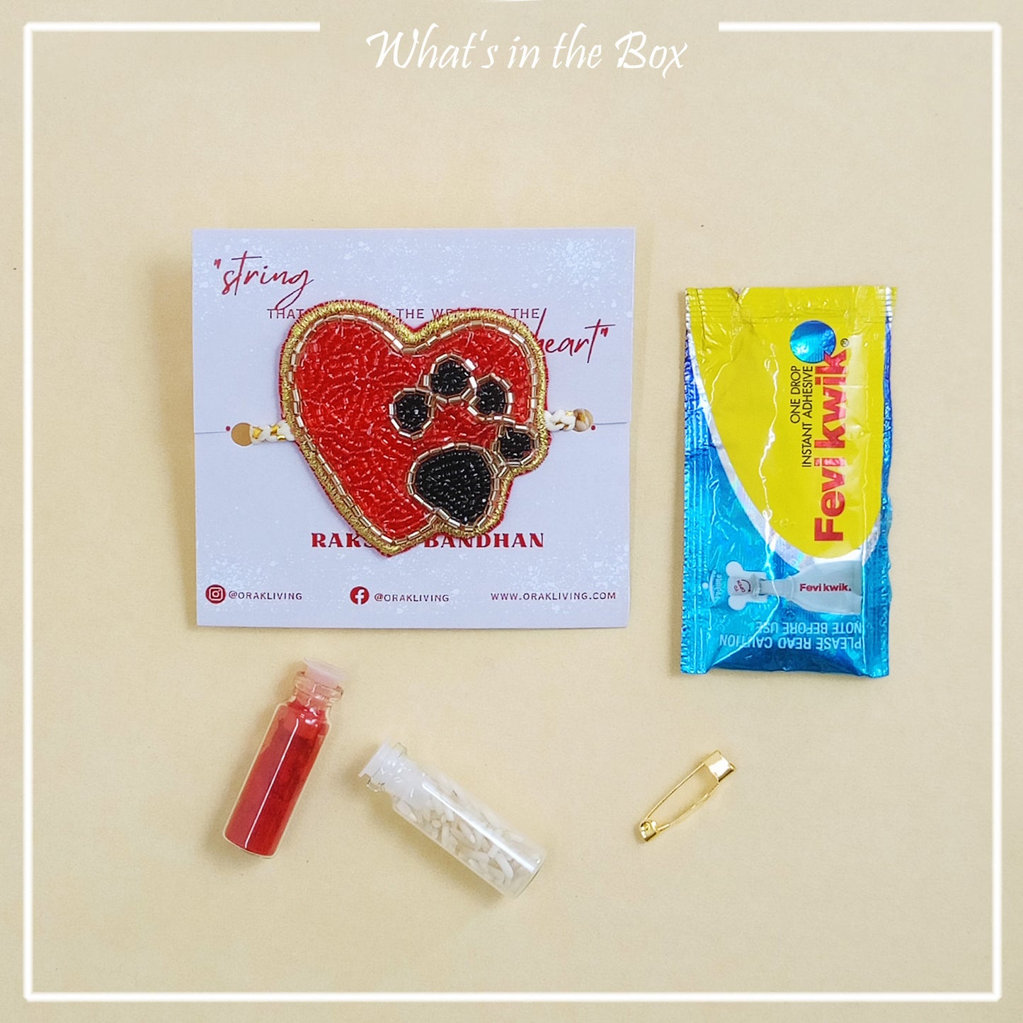 HEARTS & PAWS - Beaded Pet Rakhi