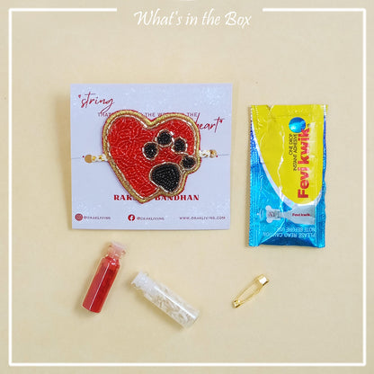 HEARTS & PAWS - Beaded Pet Rakhi