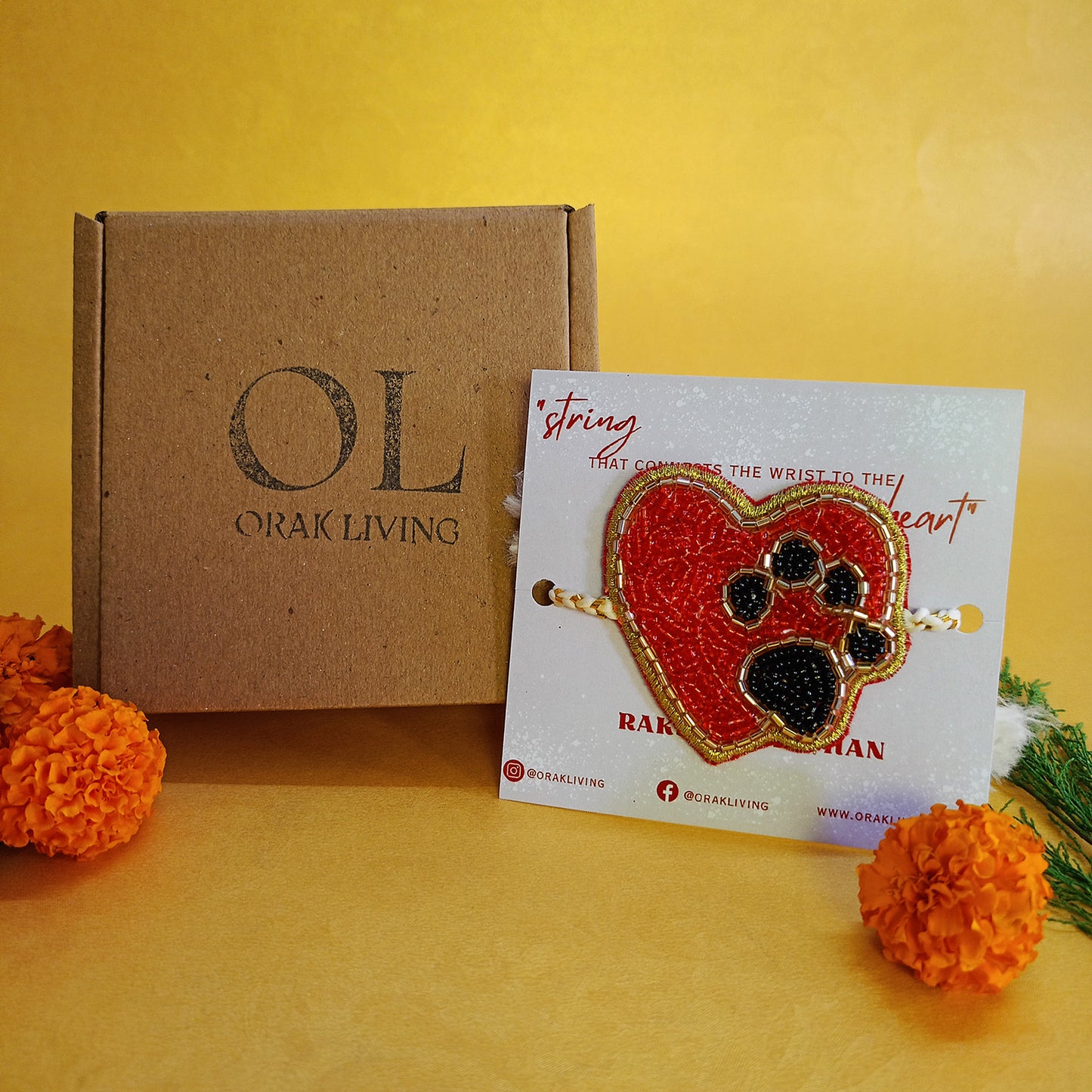 HEARTS & PAWS - Beaded Pet Rakhi