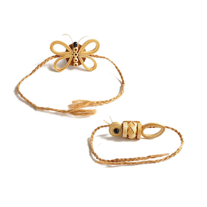 BUTTERFLY & ANT - Bamboo Rakhi Combo