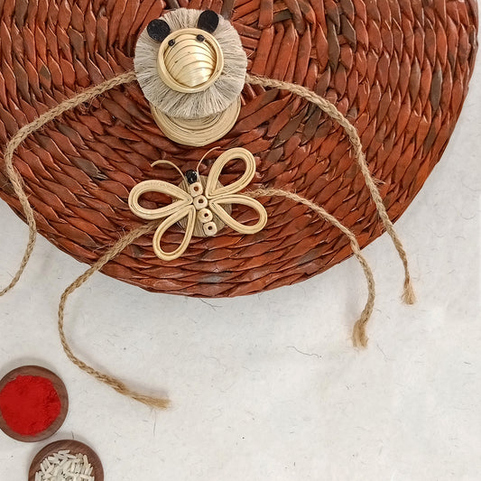 LION & BUTTERFLY - Bamboo Rakhi Combo
