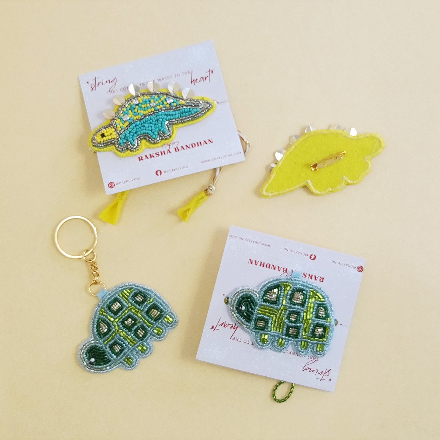 DINOSAUR & TURTLE - Rakhi Combo