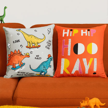 DINO ROCK N ROLL & HIP HIP HOORAY- Cushion Cover Combo