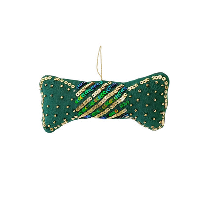EVERGREEN BOW - Beaded Christmas Tree Ornament