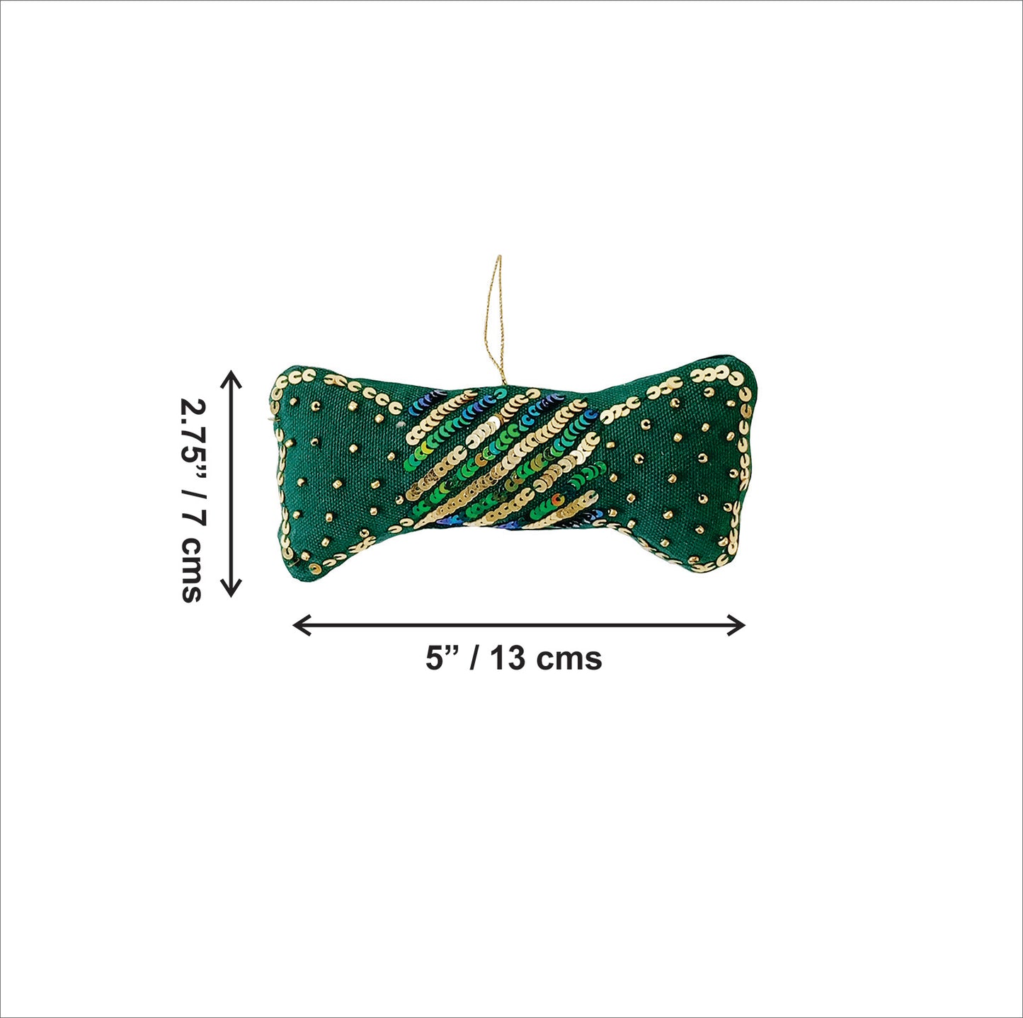 EVERGREEN BOW - Beaded Christmas Tree Ornament