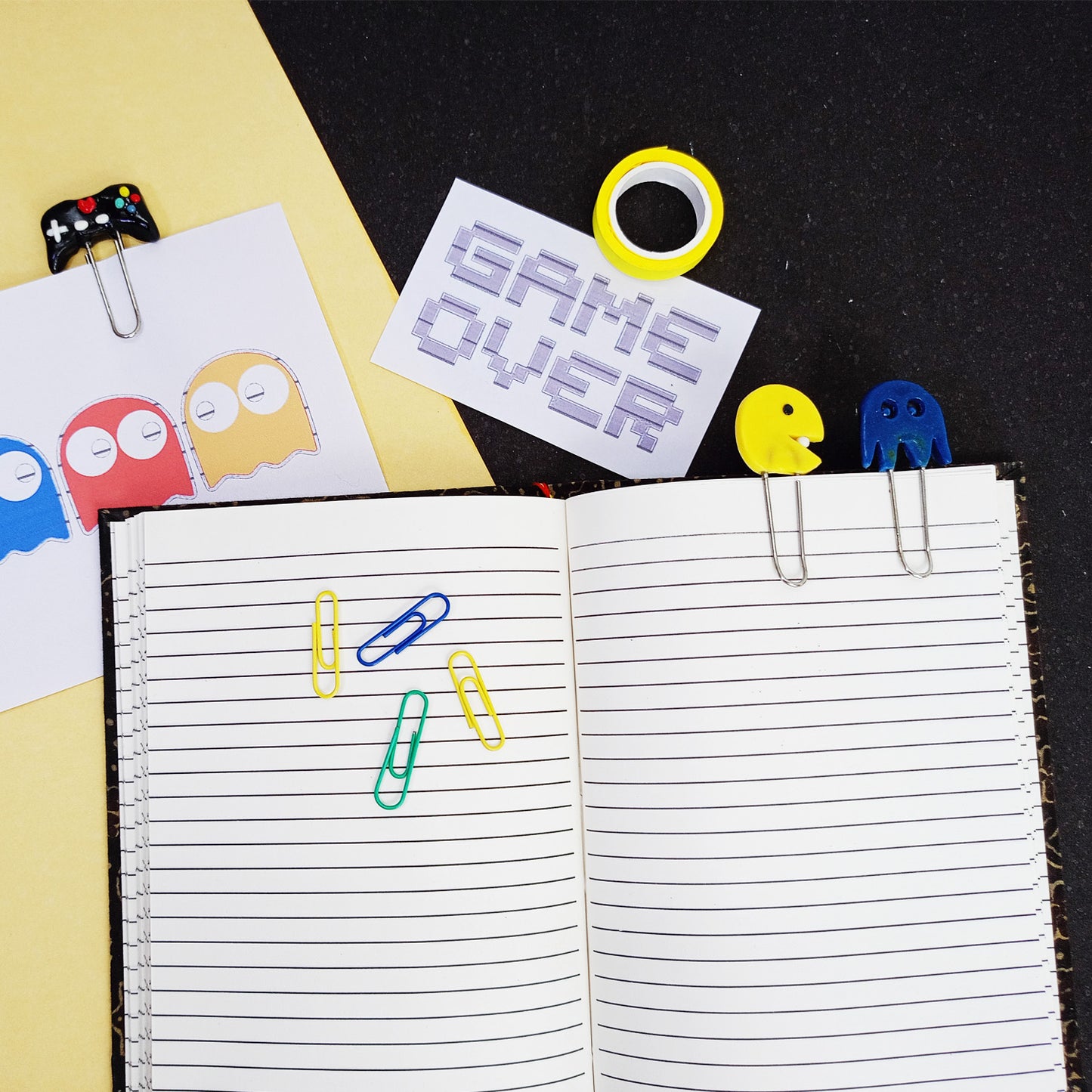 PAC MAN  - Clip Bookmarks Set