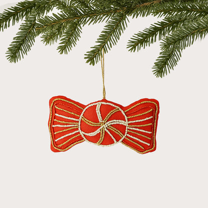 PEPPERMINT CANDY - Beaded Christmas Tree Ornament