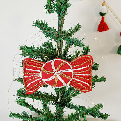 PEPPERMINT CANDY - Beaded Christmas Tree Ornament