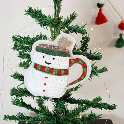 HOLIDAY TEAPOT & SNOWMAN MUG  - Christmas Tree Ornaments Set