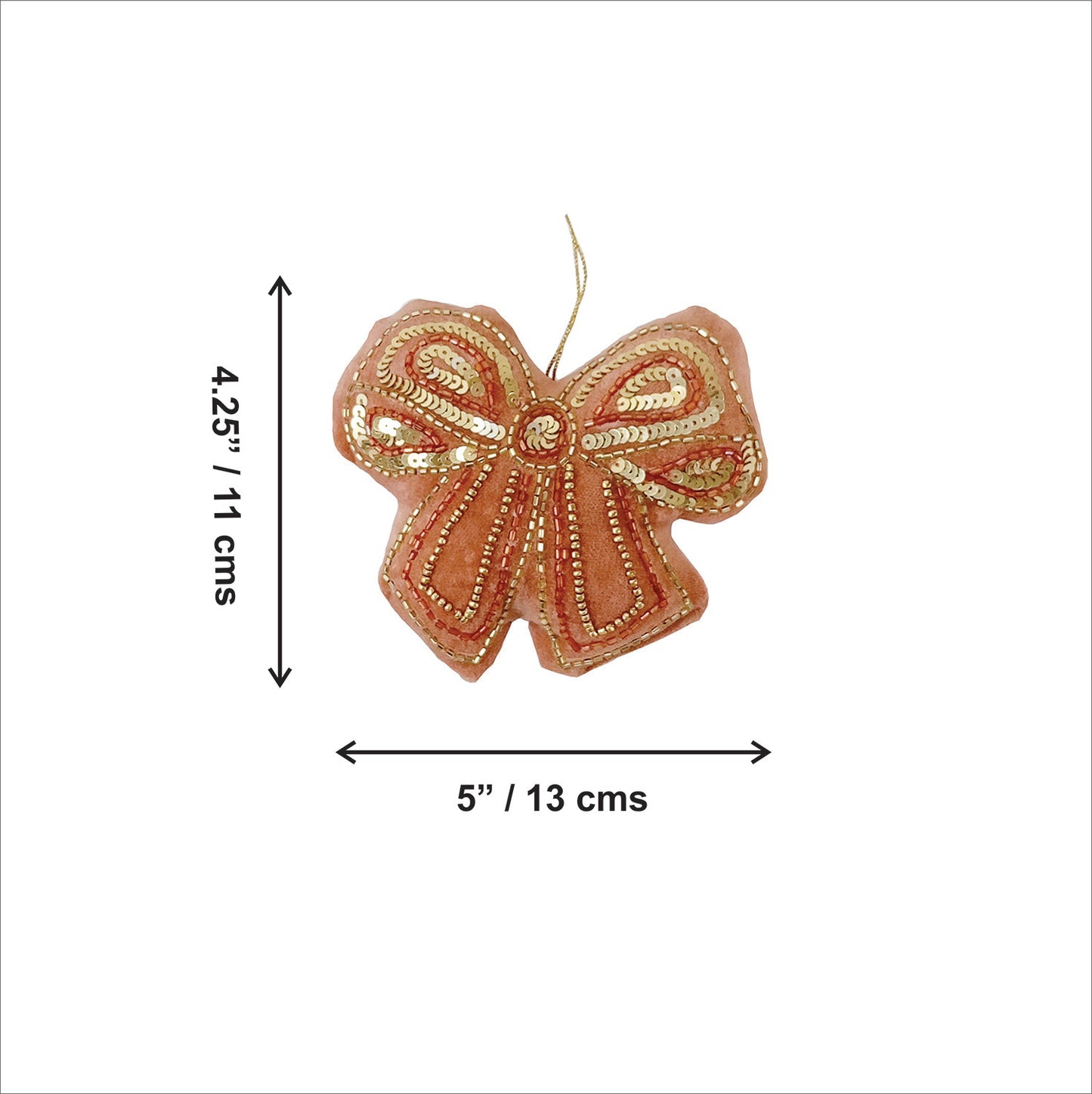 SPARKLE DELIGHT BOW - Beaded Christmas Tree Ornament