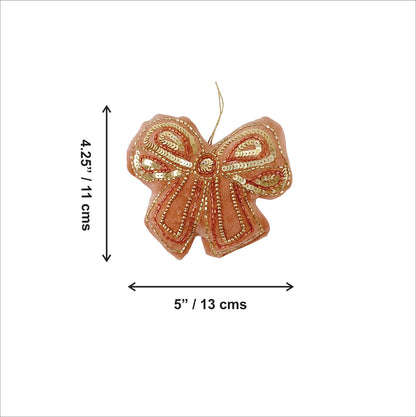 SPARKLE DELIGHT BOW - Beaded Christmas Tree Ornament