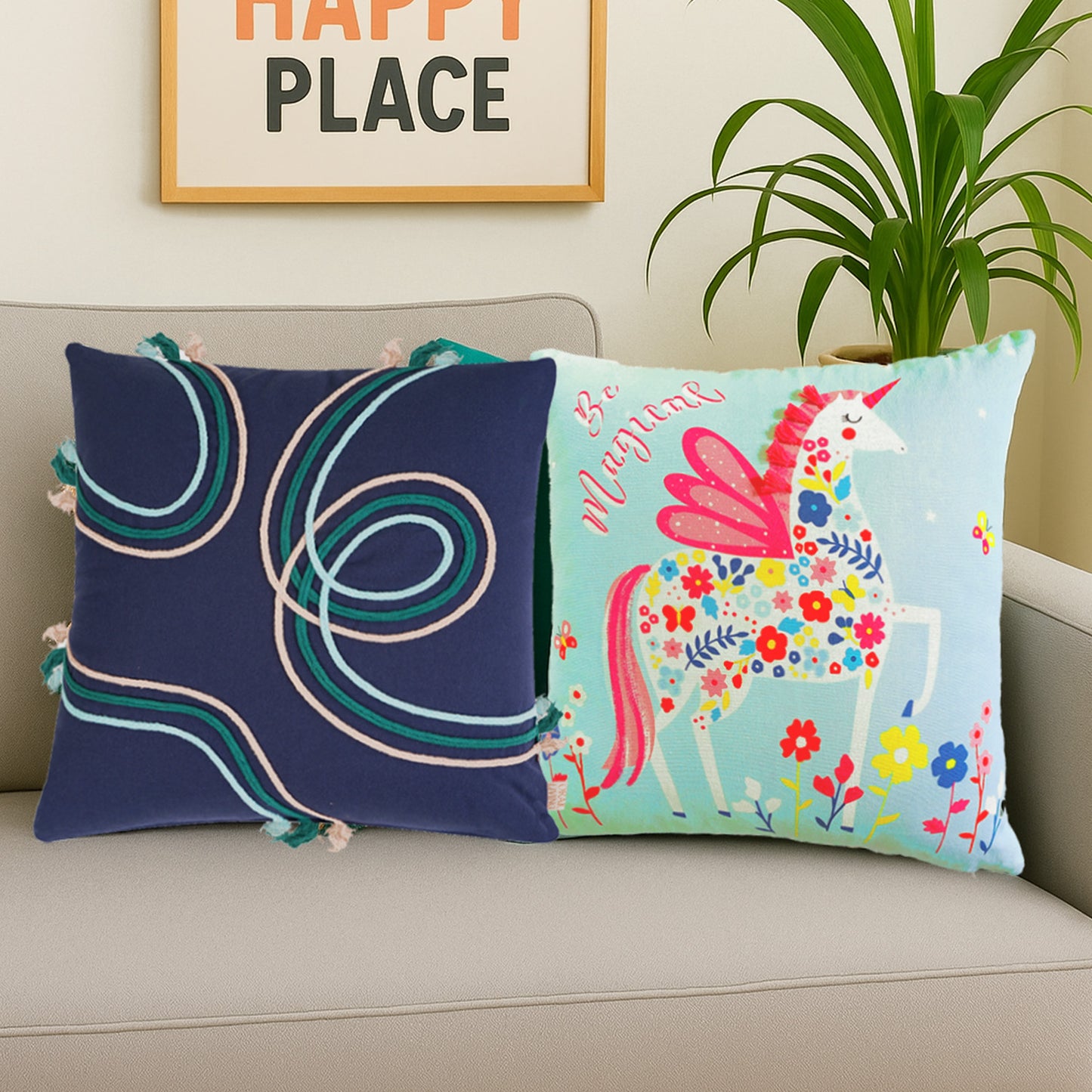 THREE TO TANGO & UNICORN MAGIC - Cushion Cover Combo