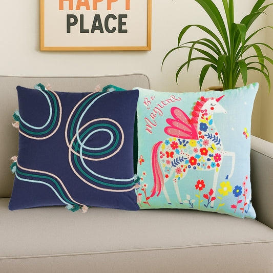 THREE TO TANGO & UNICORN MAGIC - Cushion Cover Combo