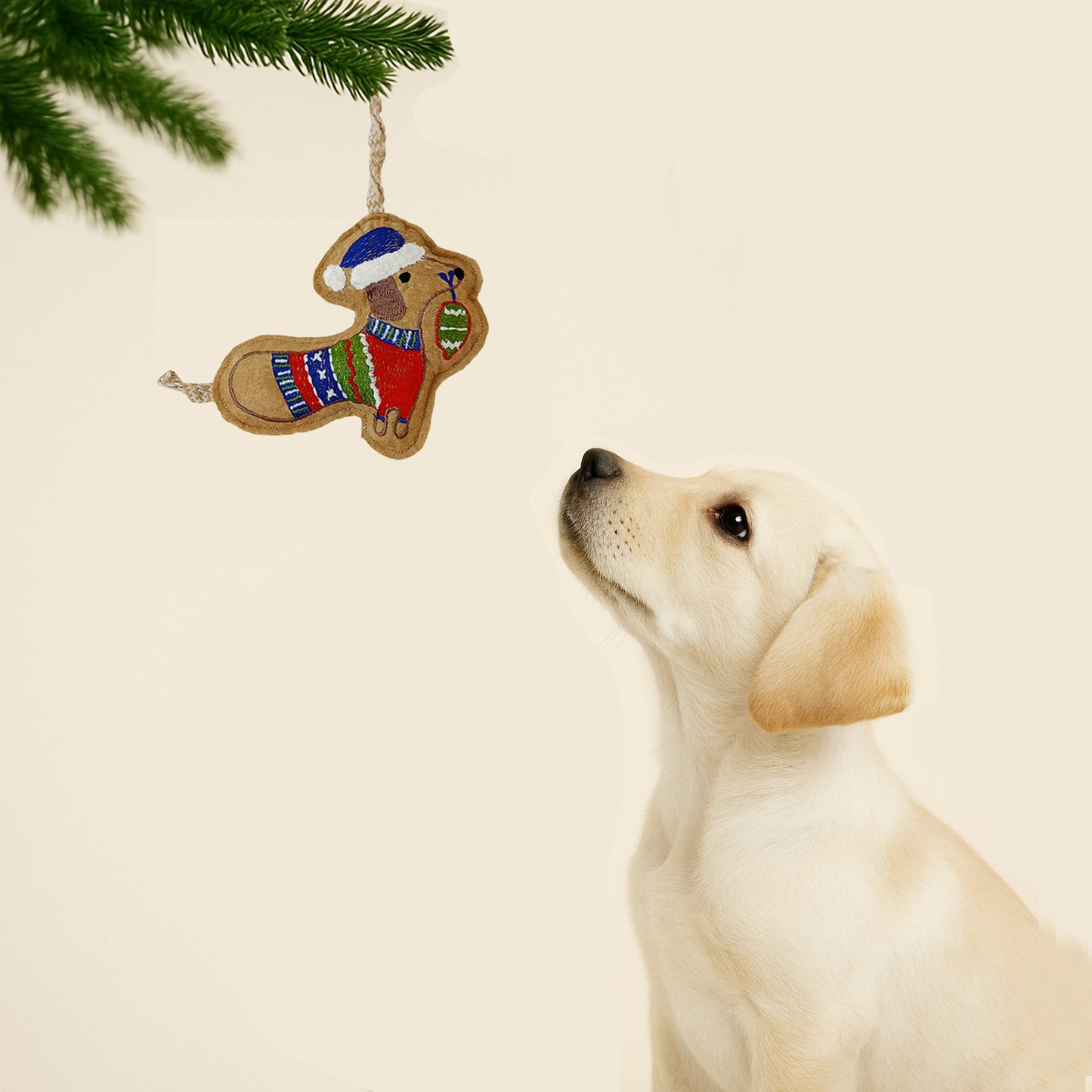 TINSEL DOG - Christmas Tree Ornament