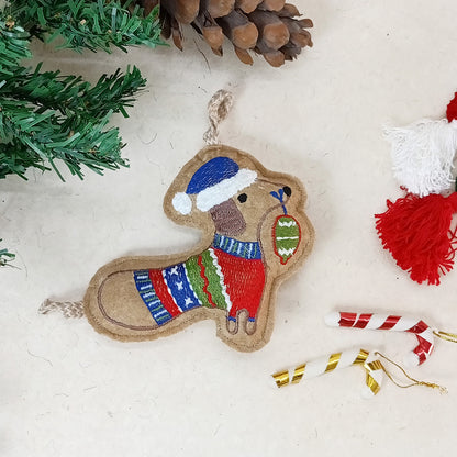 TINSEL DOG - Christmas Tree Ornament
