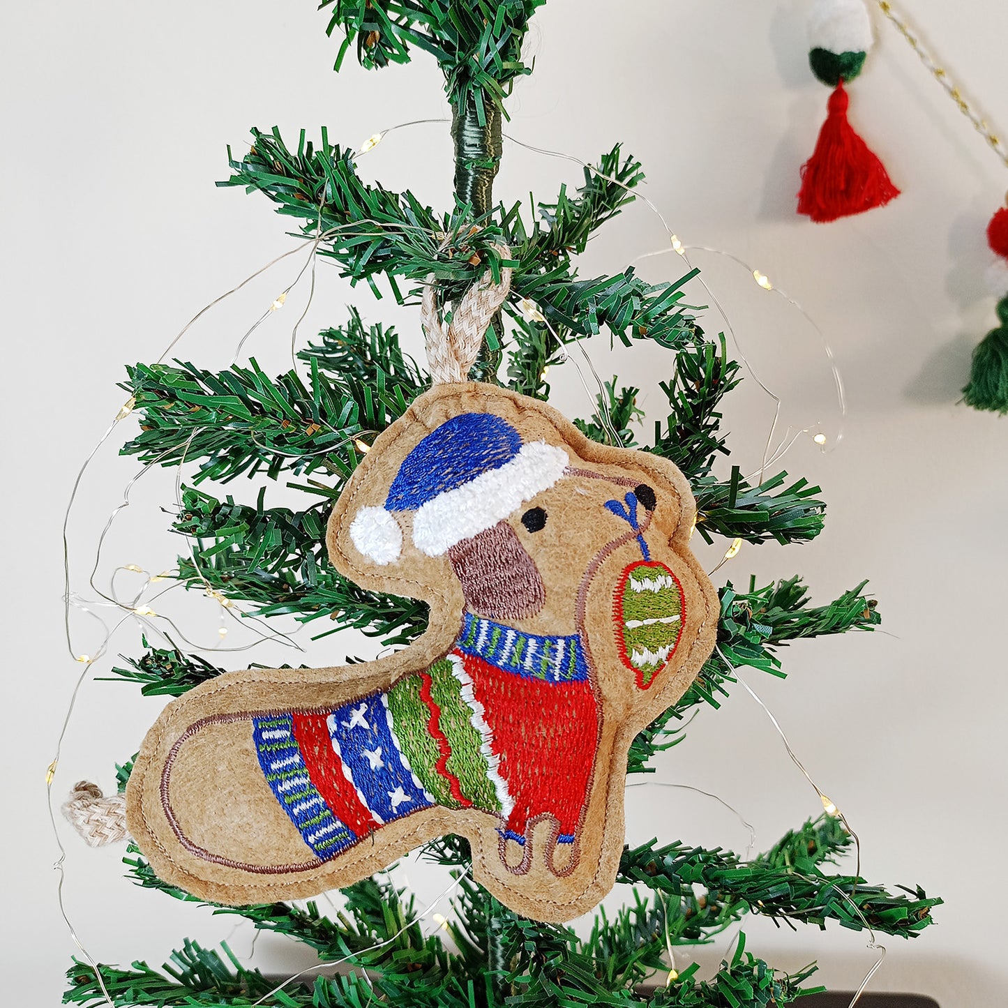 TINSEL DOG - Christmas Tree Ornament