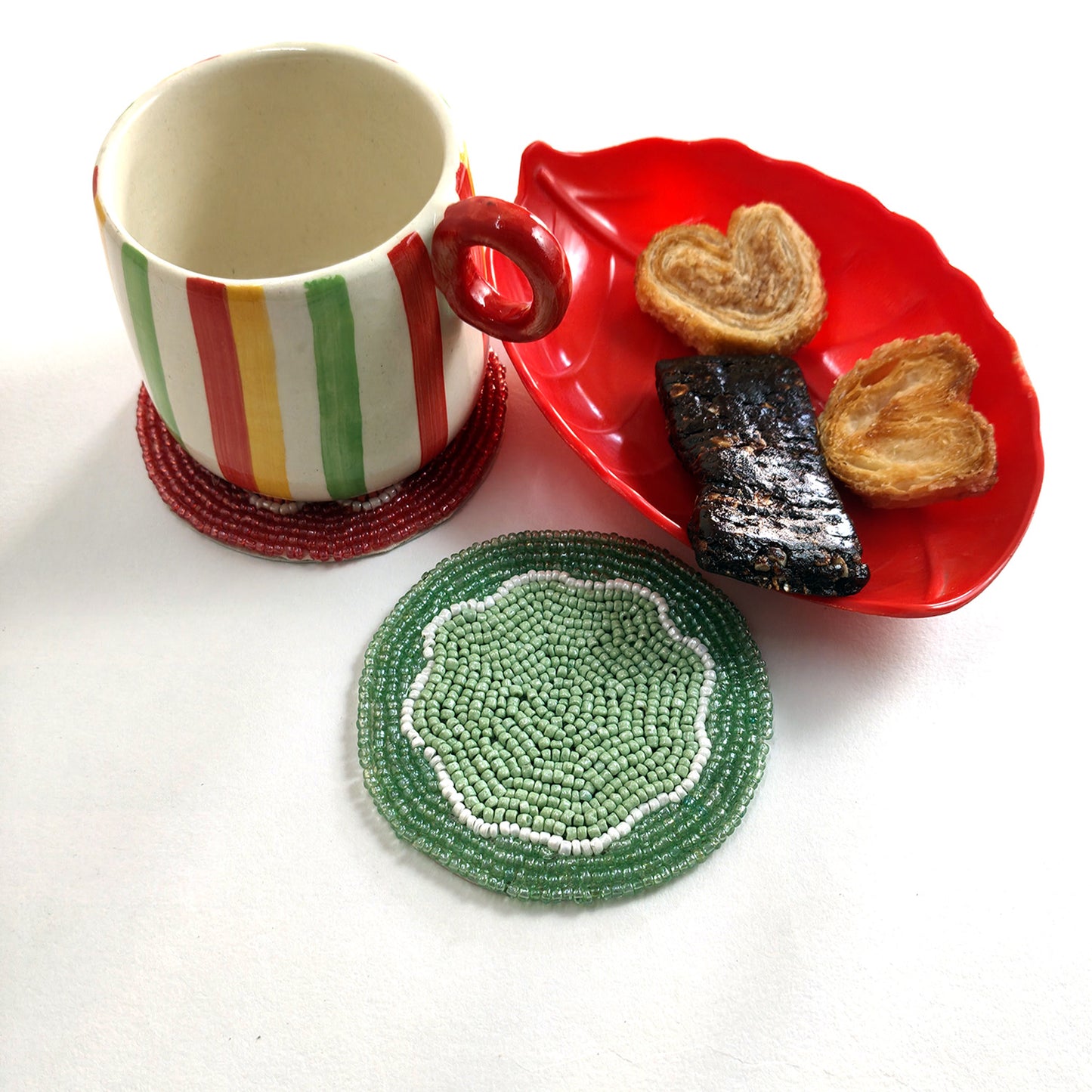 TWINKLE TANGLE - Red & Green Coaster Set