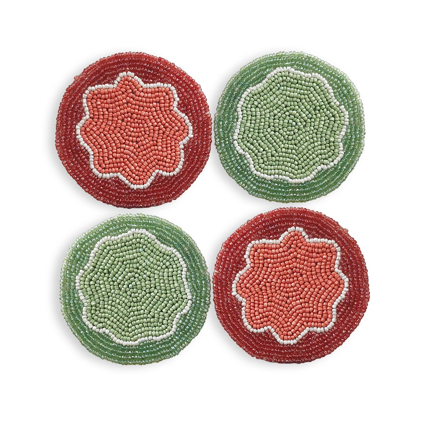 TWINKLE TANGLE - Red & Green Coaster Set