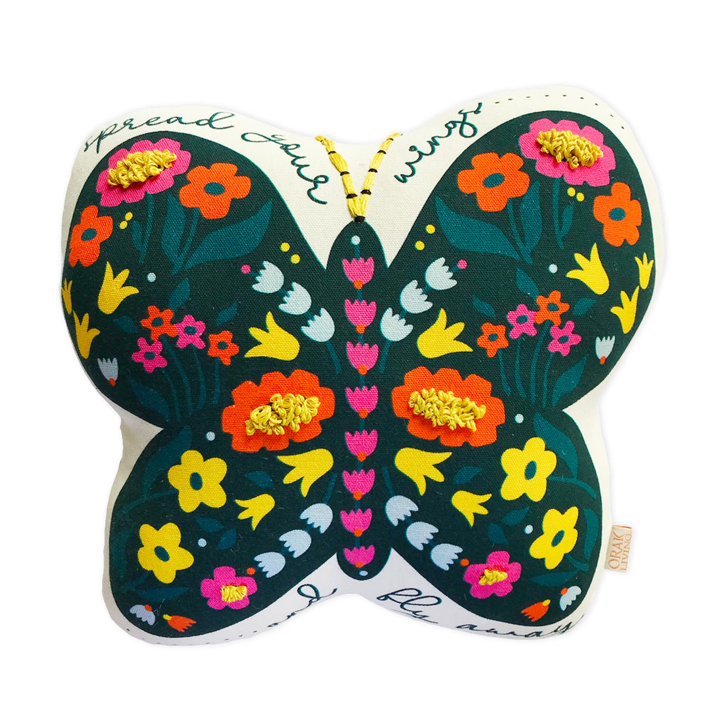 WILDFLOWER BUTTERFLY- Shape Pillow