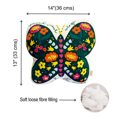 WILDFLOWER BUTTERFLY- Shape Pillow