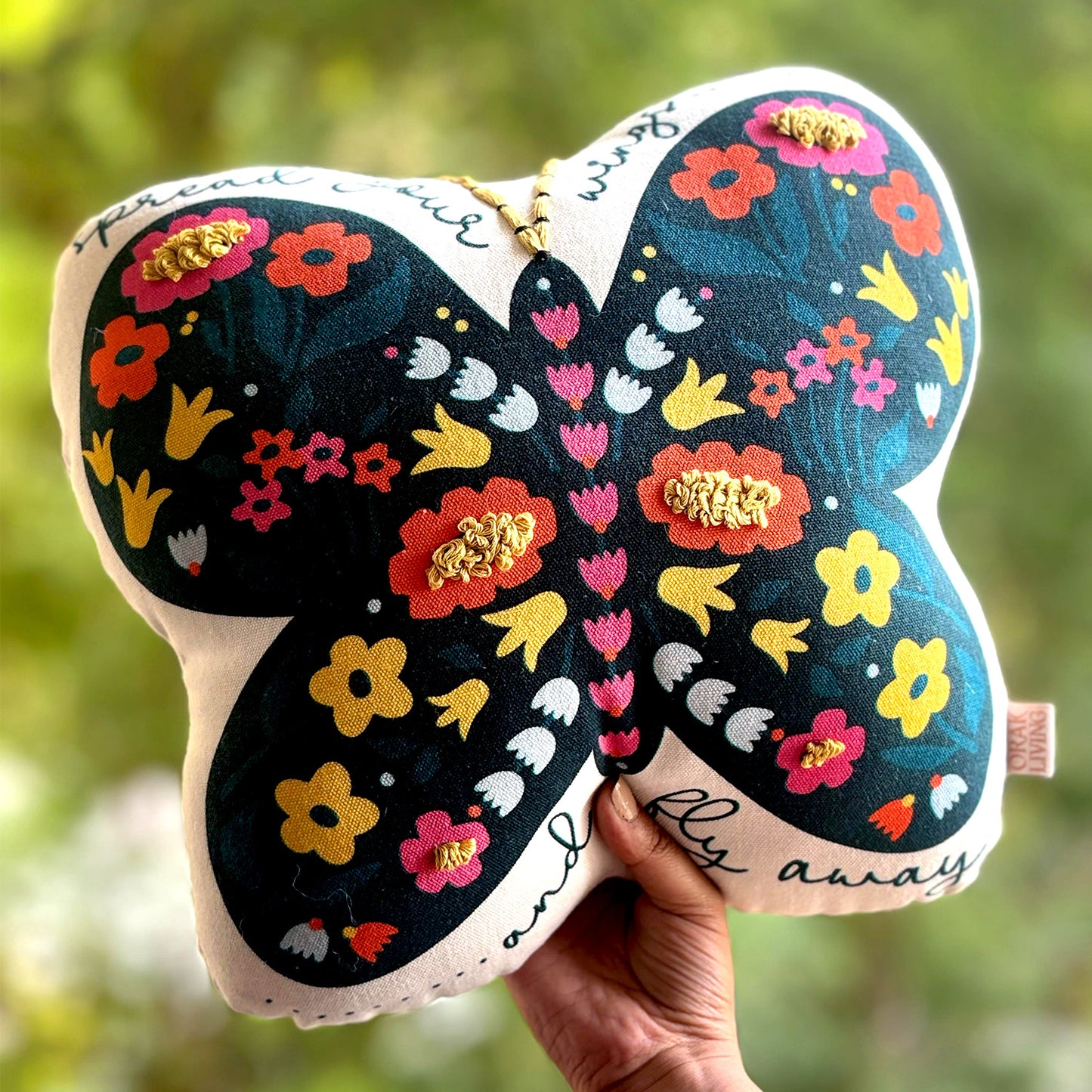 WILDFLOWER BUTTERFLY- Shape Pillow